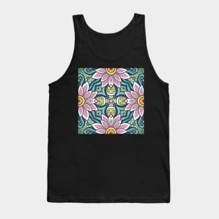 Ethnic Pattern with Mosaic Floral Motif Tank Top